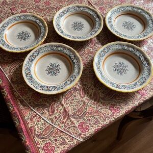 Meridiana Ceramiche 5 rimmed soup bowls